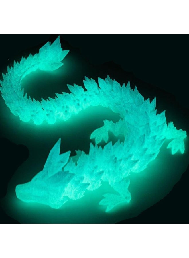 3D printed crystal dragon, articulated crystal dragon, 3D printed stress-relieving toy, adult stress-relieving toy, home/office decoration toy for executive desks (glow-in-the-dark). - Image 1