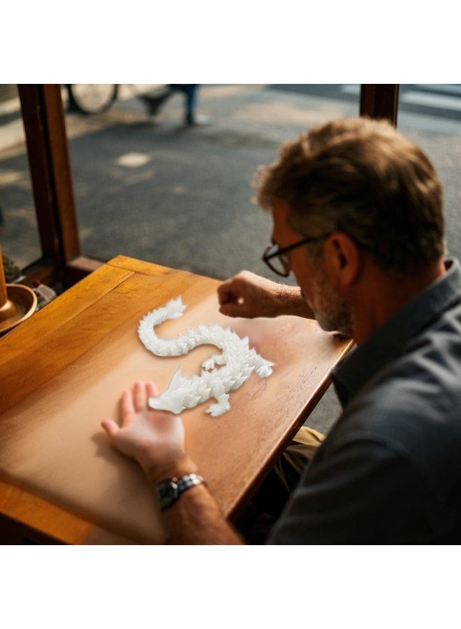 3D printed crystal dragon, articulated crystal dragon, 3D printed stress-relieving toy, adult stress-relieving toy, home/office decoration toy for executive desks (glow-in-the-dark). - Image 2