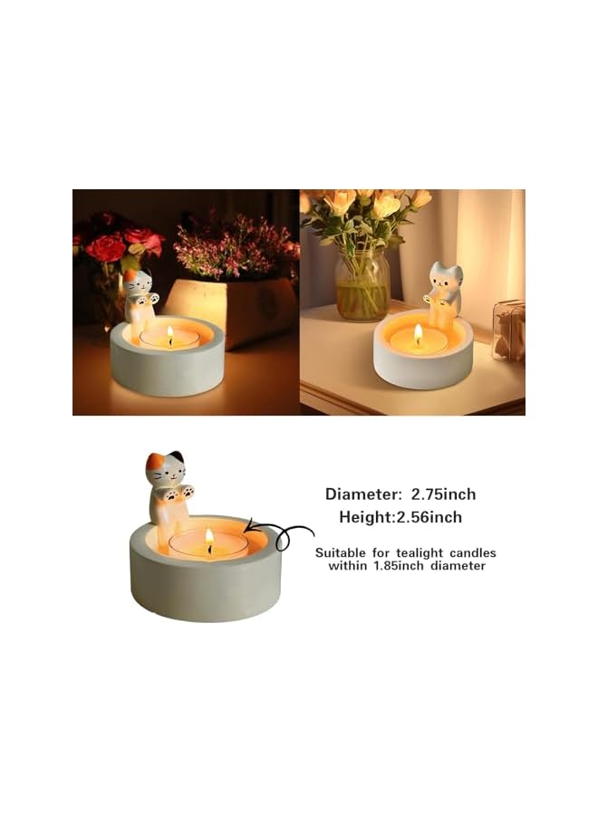 The Bros Candle Holder,Warming Paws Cat Tea Light Holder Warming Hands Funny Animal Tea Light Holder Cute Cat Tea Light Holder - Image 2