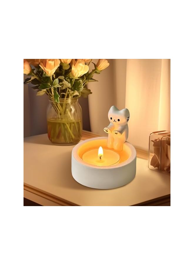 The Bros Candle Holder,Warming Paws Cat Tea Light Holder Warming Hands Funny Animal Tea Light Holder Cute Cat Tea Light Holder - Image 3
