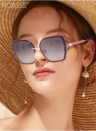 Women's Oversized Square Polarized Sunglasses UV400 Protection Sun Glasses with Purple Metal Frame Fashion Anti-glare Sun Shades for Women with Glasses Case 63mm - pzsku/Z8EC3EF42E74977CC8715Z/45/_/1706925076/abe77001-a8bc-4b39-9466-3274050bef68