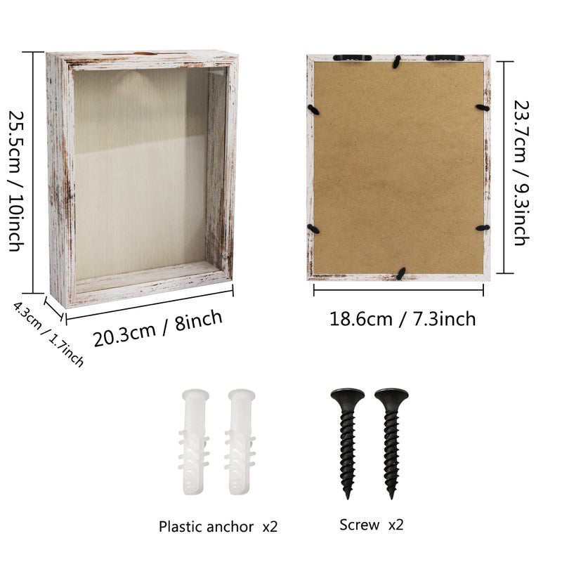 FramePro Small Shadow Box Seashell Collection White 8x10 Top Loading Display Case Frame with Slot, Movie Travel Sporting Events Concert Ticket Stubs Drink Beer Caps Memory Keepsake Box - Image 3