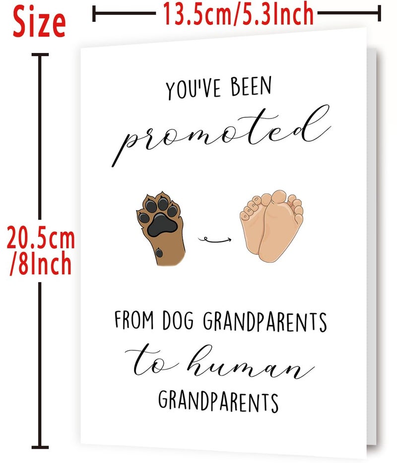 OJsensai Funny Pregnancy Announcement for Grandparent, Cute Pregnancy Revel Card for Grandparent, Promoted from Dog Grandparents To Human Grandparents - Image 2