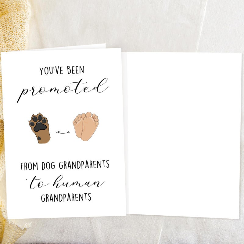 OJsensai Funny Pregnancy Announcement for Grandparent, Cute Pregnancy Revel Card for Grandparent, Promoted from Dog Grandparents To Human Grandparents - Image 3