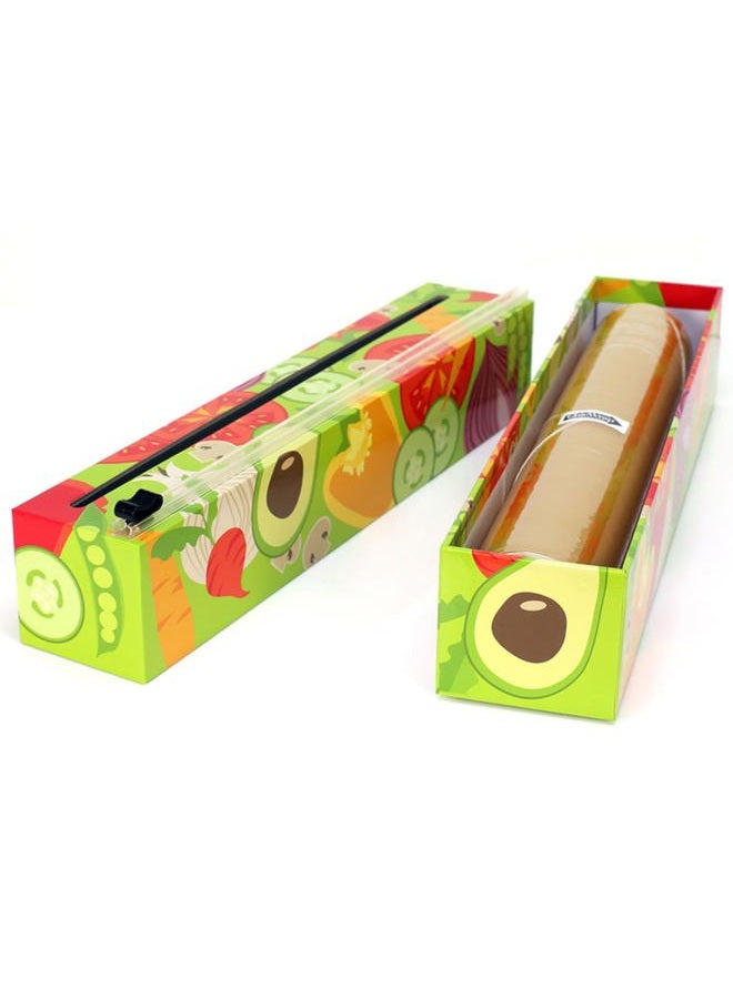 Chicwrap Veggies Refillable Plastic Wrap Dispenser/Slide Cutter and 250' of Professional BPA Free Plastic Wrap - Image 1