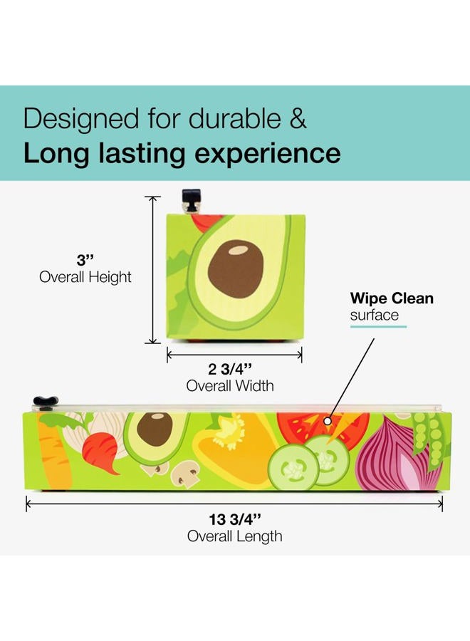 Chicwrap Veggies Refillable Plastic Wrap Dispenser/Slide Cutter and 250' of Professional BPA Free Plastic Wrap - Image 5