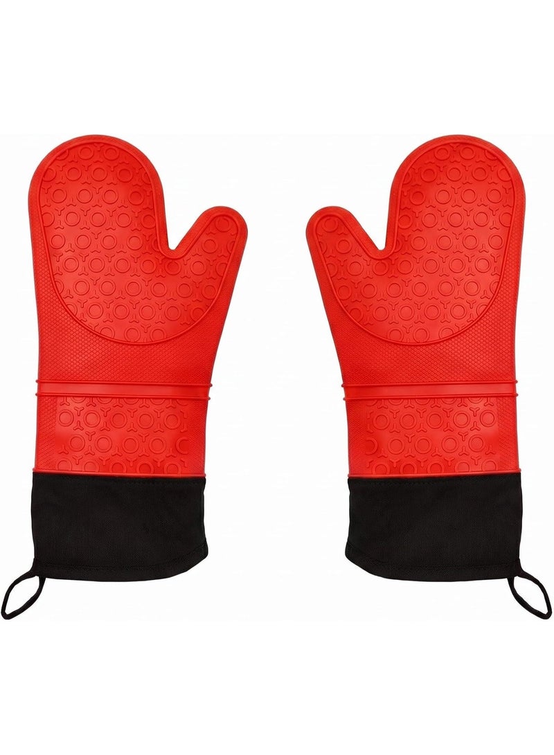 Non Slip Silicone Kitchen Gloves for Hot Pots Baking Trays and Cookware 1 Pair - Image 1