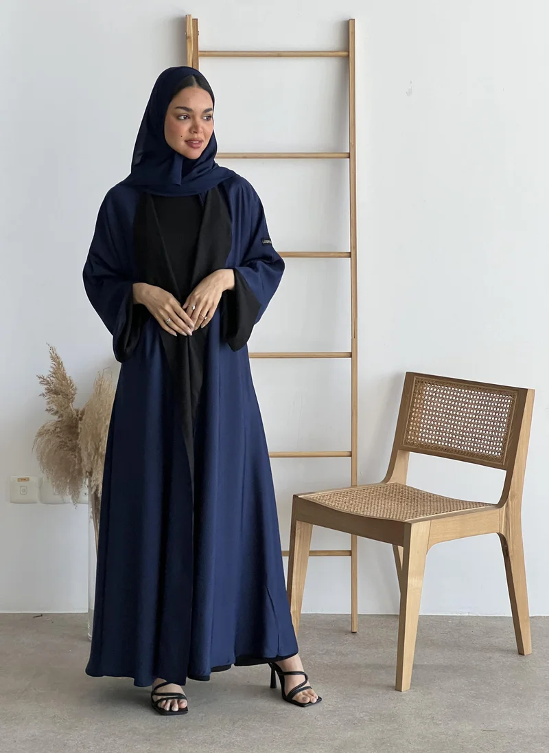 Lusin Abaya Navy & Black Double-Face Cloché Abaya