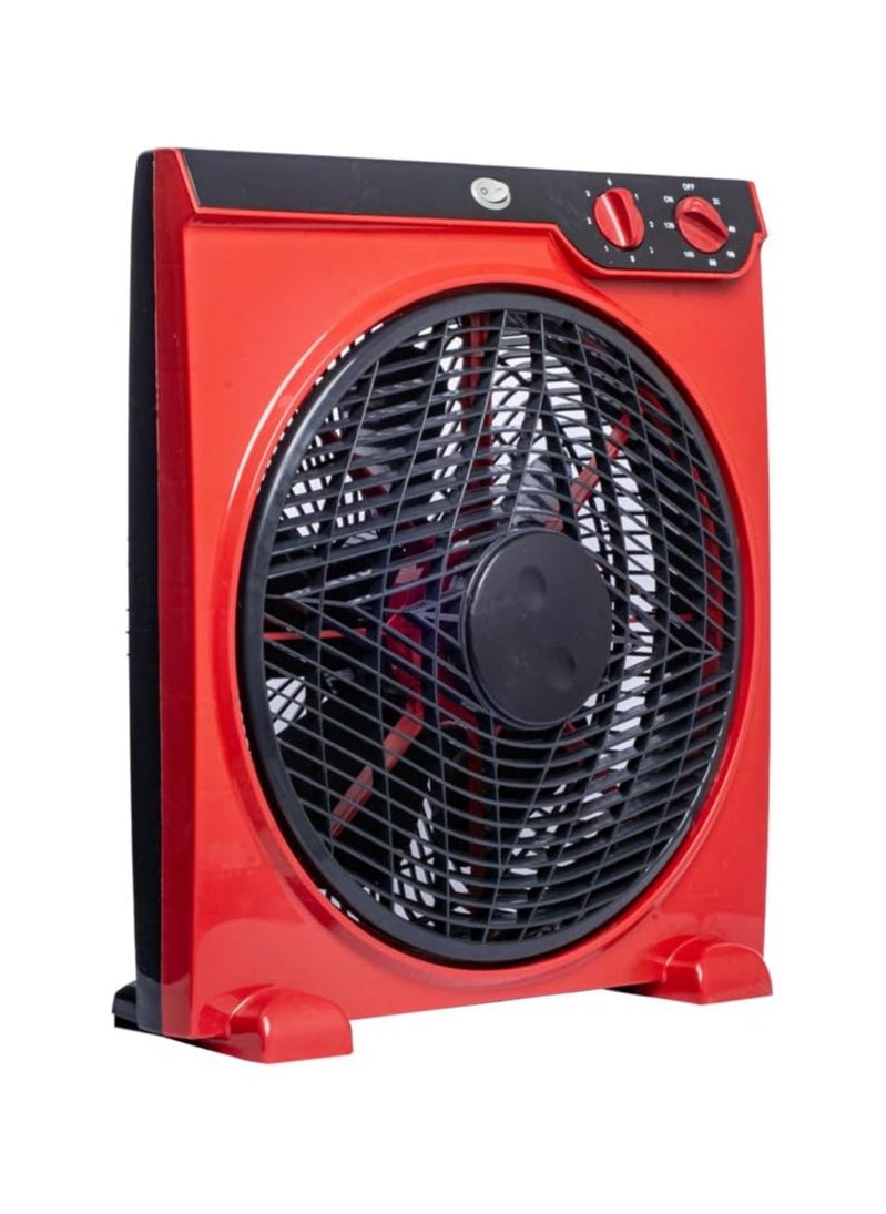 FIRST 1 First One 5-Blade Box Fan - 12 Inch - T130125Z-001, Black/Red, 60.0 Watts  - Image 4
