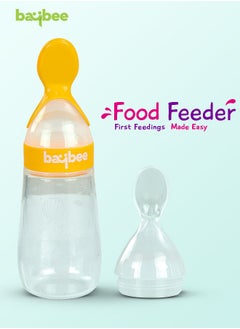 BAYBEE Baybee Silicone Food Feeder, Anti-Colic & BPA Free Squeeze Feeder Bottle With Spoon For Semi-Solid Food For Infants | Baby Squeeze Food Feeder for Baby 3 Plus Months  - Image 2