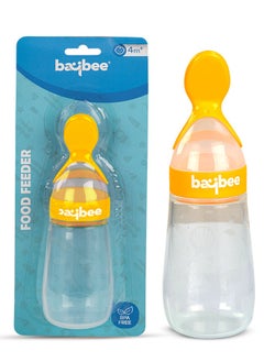 BAYBEE Baybee Silicone Food Feeder, Anti-Colic & BPA Free Squeeze Feeder Bottle With Spoon For Semi-Solid Food For Infants | Baby Squeeze Food Feeder for Baby 3 Plus Months  - Image 1