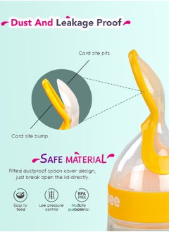 BAYBEE Baybee Silicone Food Feeder, Anti-Colic & BPA Free Squeeze Feeder Bottle With Spoon For Semi-Solid Food For Infants | Baby Squeeze Food Feeder for Baby 3 Plus Months  - Image 5