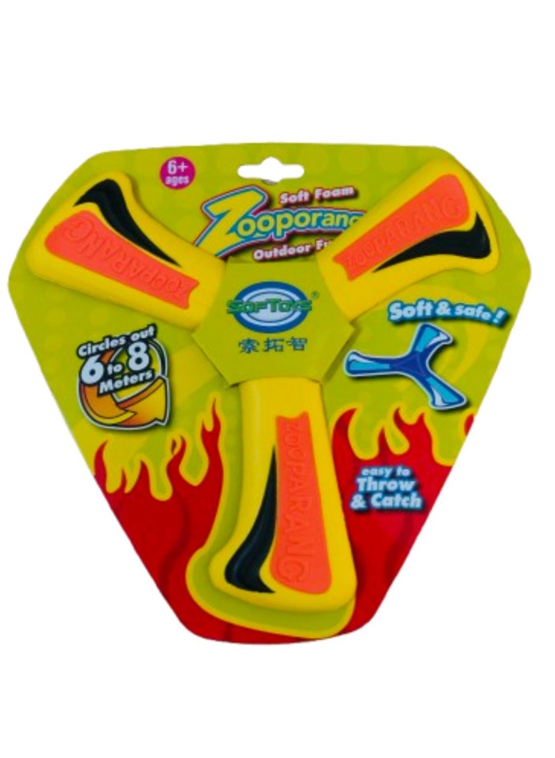 Zooporang Easy to Throw Three-leaf Cross Colorful Soft Foam Design (Yellow)