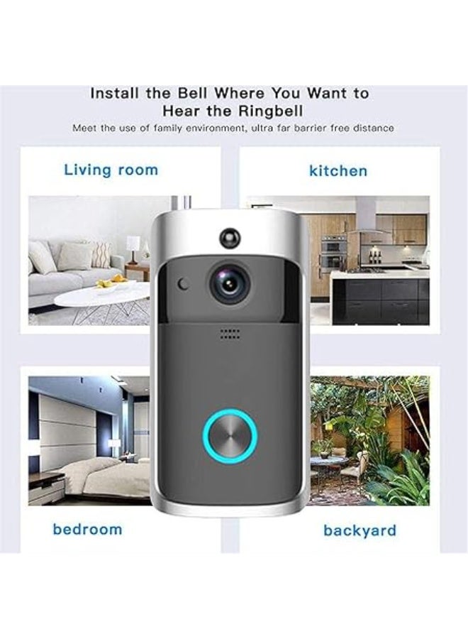 Smart Wi-Fi Video Doorbell Camera – 720P HD Wireless Doorbell with Indoor Chime, Two-Way Audio, Motion Detection & Night Vision – Ultra-Wide 166° Angle  - Image 2