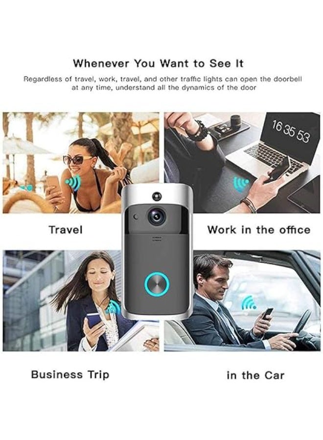 Smart Wi-Fi Video Doorbell Camera – 720P HD Wireless Doorbell with Indoor Chime, Two-Way Audio, Motion Detection & Night Vision – Ultra-Wide 166° Angle  - Image 3