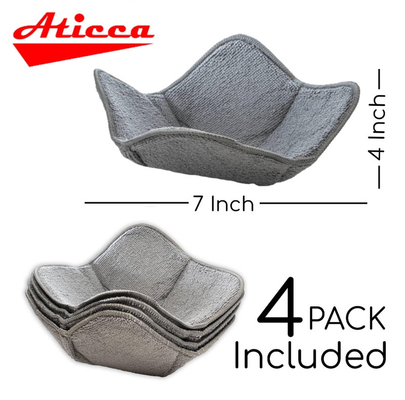 Aticca Microwave Bowl Cozy Holders for Hot Food Set of 4 Hot Pads for Bouillon Cups Multipurpose Heat Proof Plate Holder - Image 4