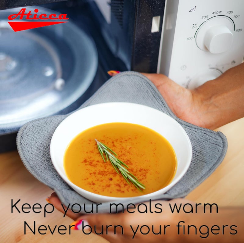 Aticca Microwave Bowl Cozy Holders for Hot Food Set of 4 Hot Pads for Bouillon Cups Multipurpose Heat Proof Plate Holder - Image 3