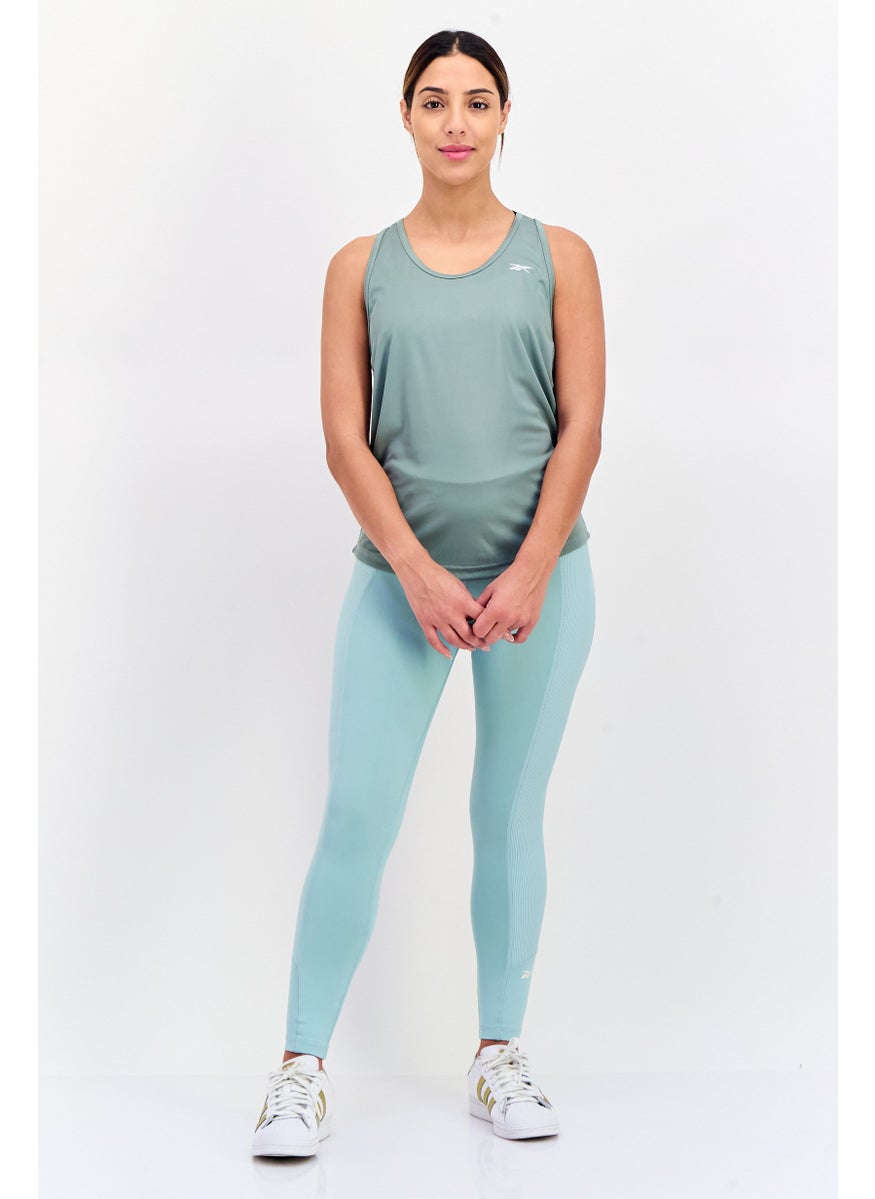 Reebok Women Sportswear Fit Sleeveless Training Tank Top, Slate Green  - Image 4