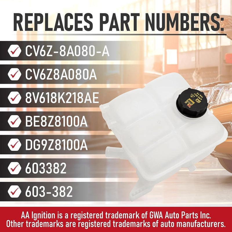 AA Ignition خزان سائل التبريد البديل - متوافق مع سيارات فورد - C-Max، Escape، Focus، Transit Connect - يحل محل CV6Z-8A080-A، 8V618K218AE، BE8Z8100A، 603-382 - Image 3