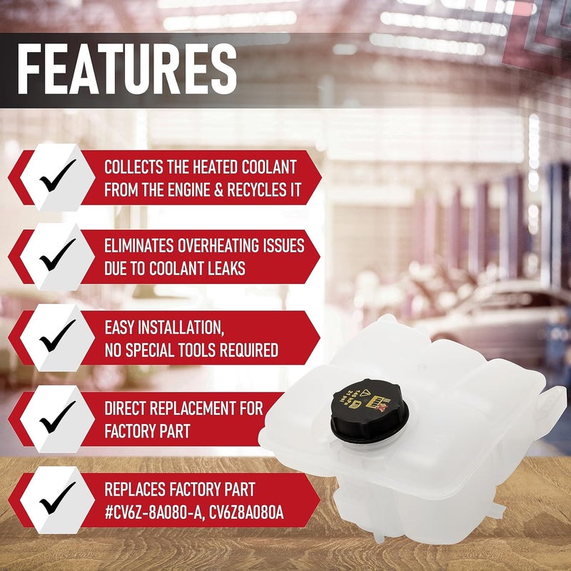 AA Ignition خزان سائل التبريد البديل - متوافق مع سيارات فورد - C-Max، Escape، Focus، Transit Connect - يحل محل CV6Z-8A080-A، 8V618K218AE، BE8Z8100A، 603-382 - Image 2