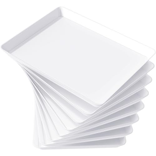 Lifewit Serving Tray for Party Supplies, Reusable Serving Platter for Catering, Snack, Fruit, Charcuterie, Appetizer, Plastic Food Trays, Hosting Essentials, BPA Free, 8 Pcs, Extra Large(16" x 12") - Image 1