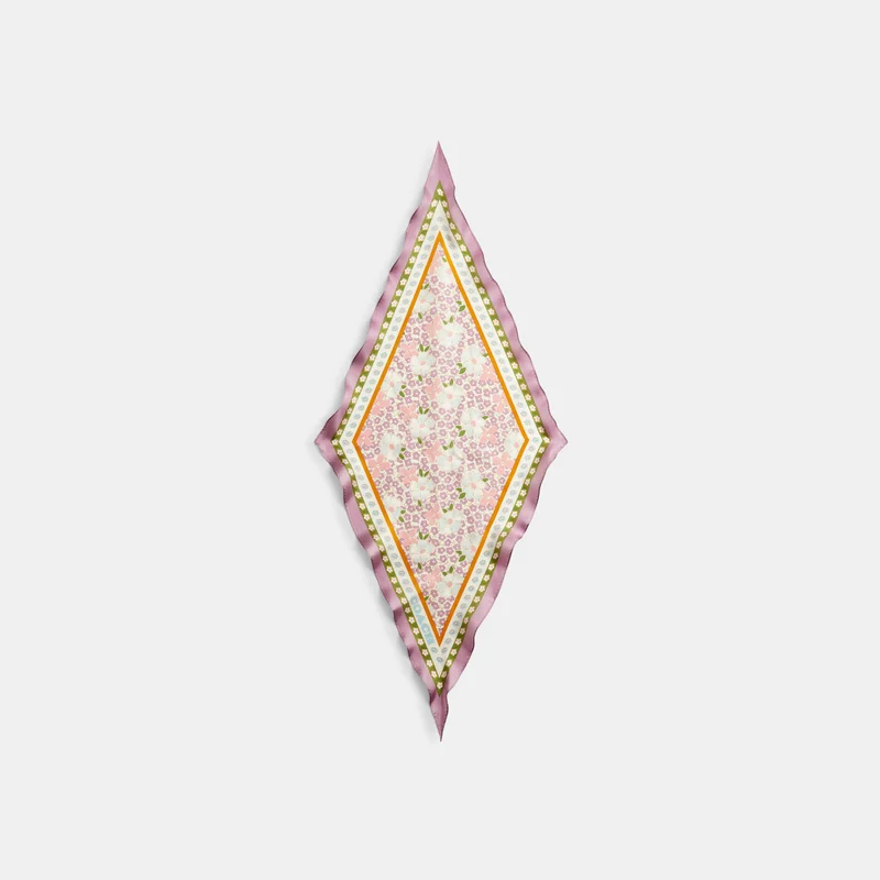 كوتش Vintage Floral Printed Silk Diamond