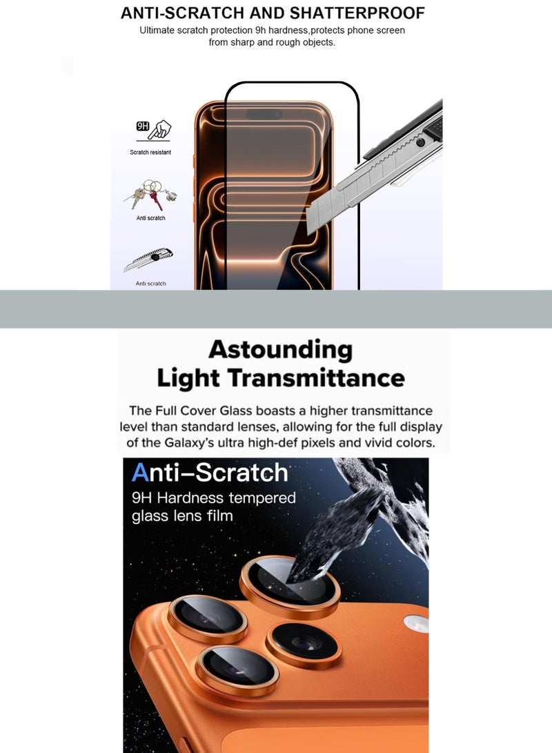 2 in 1 Combo Pack for Apple iPhone 17 Pro Max Camera Lens Shield, with Tempered Glass For Apple iPhone 17 Pro Max, High Transparency, Delicate Touch, Anti-Explosion, Smooth Arc Edges, Easy Installation - Image 2
