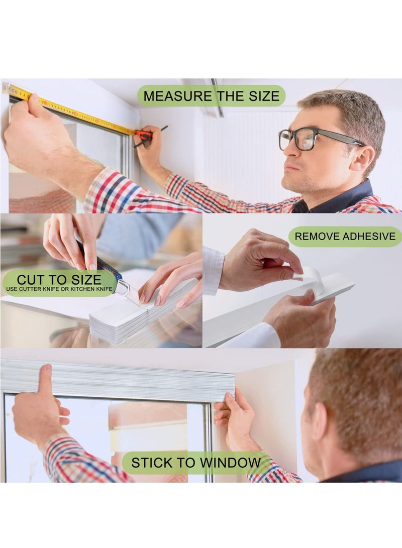 كابتن تيك Cordless Temporary Shades Pleated Window Paper Shades Light Filtering Blinds Easy to Cut and Install for Living Room Office White 35 x 70 inch - Image 3