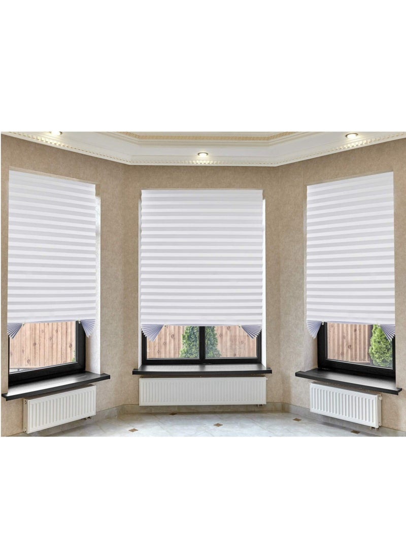 كابتن تيك Cordless Temporary Shades Pleated Window Paper Shades Light Filtering Blinds Easy to Cut and Install for Living Room Office White 35 x 70 inch - Image 4