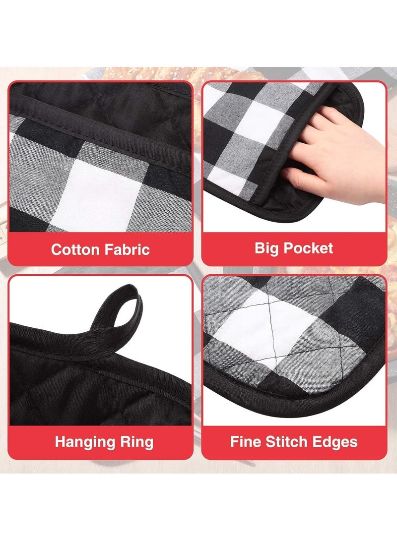 KASTWAVE Set of 6 Grey Oval Pot Holders with Pocket, for Kitchen Craft Project Heat Resistant Hot Pads Cotton Potholders Oven Pot Holder with Loop for Blank Sublimation Kitchen Gifts Baking Cooking - Image 3