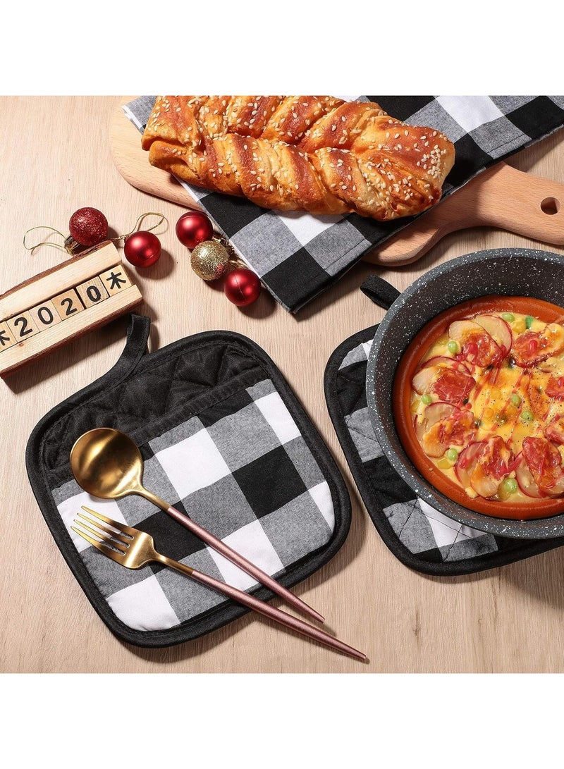 KASTWAVE Set of 6 Grey Oval Pot Holders with Pocket, for Kitchen Craft Project Heat Resistant Hot Pads Cotton Potholders Oven Pot Holder with Loop for Blank Sublimation Kitchen Gifts Baking Cooking - Image 2