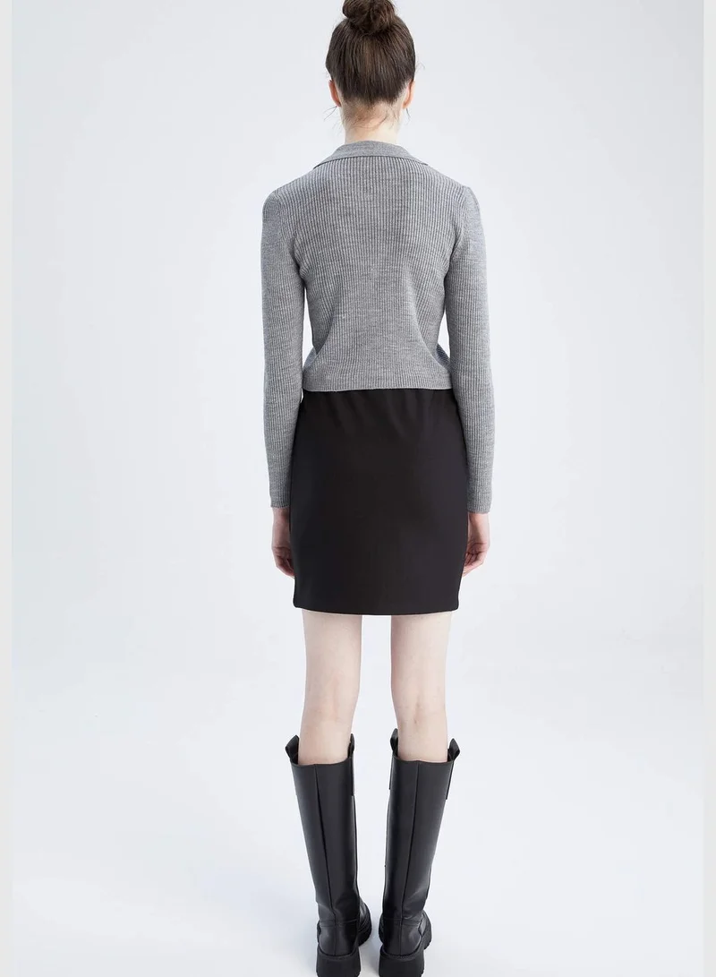 DeFacto Woman Bodycon Dress Knitted Skirt