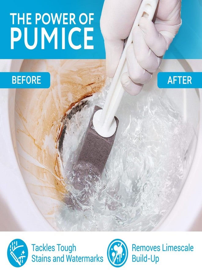 IMPRESA Pumice Stone Toilet Cleaner with Handle - 2 Count, White Hard Water Stain Remover & Toilet Bowl Cleaner - Versatile Pool Tile & Grout Cleaning Tool - Image 3