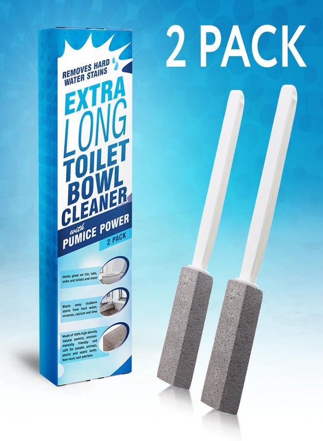 IMPRESA Pumice Stone Toilet Cleaner with Handle - 2 Count, White Hard Water Stain Remover & Toilet Bowl Cleaner - Versatile Pool Tile & Grout Cleaning Tool - Image 5