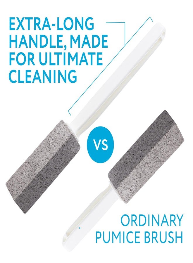 IMPRESA Pumice Stone Toilet Cleaner with Handle - 2 Count, White Hard Water Stain Remover & Toilet Bowl Cleaner - Versatile Pool Tile & Grout Cleaning Tool - Image 2