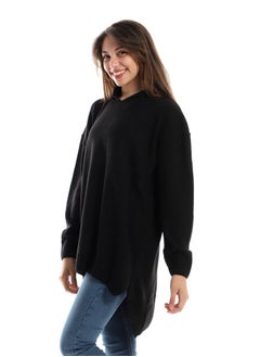 Andora Cozy Hooded Slip On Pullover - Black  - Image 2
