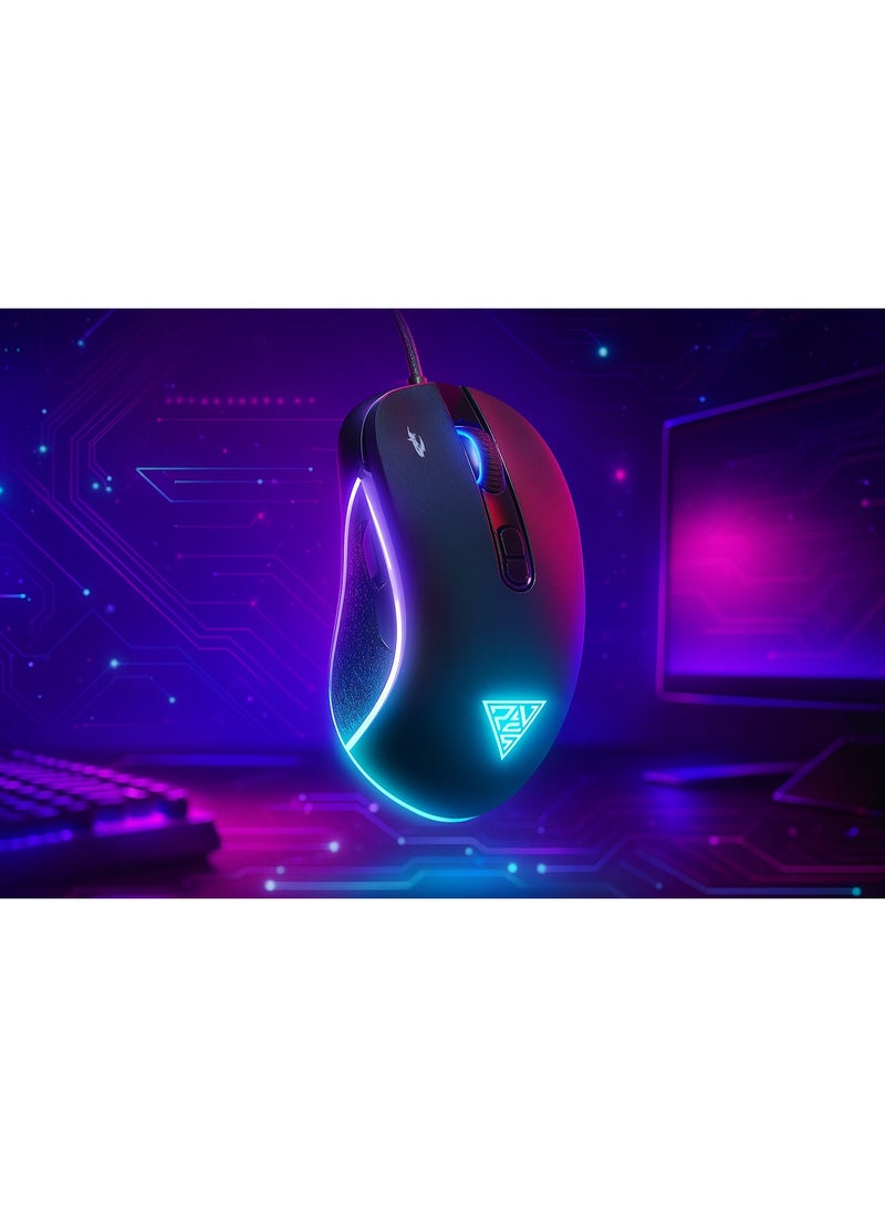 Gamdias ZEUS E3 Optical Gaming Mouse with RGB Lighting - 7 Programmable Buttons + NYX E1 Gaming Pad - USB - Black - Image 5