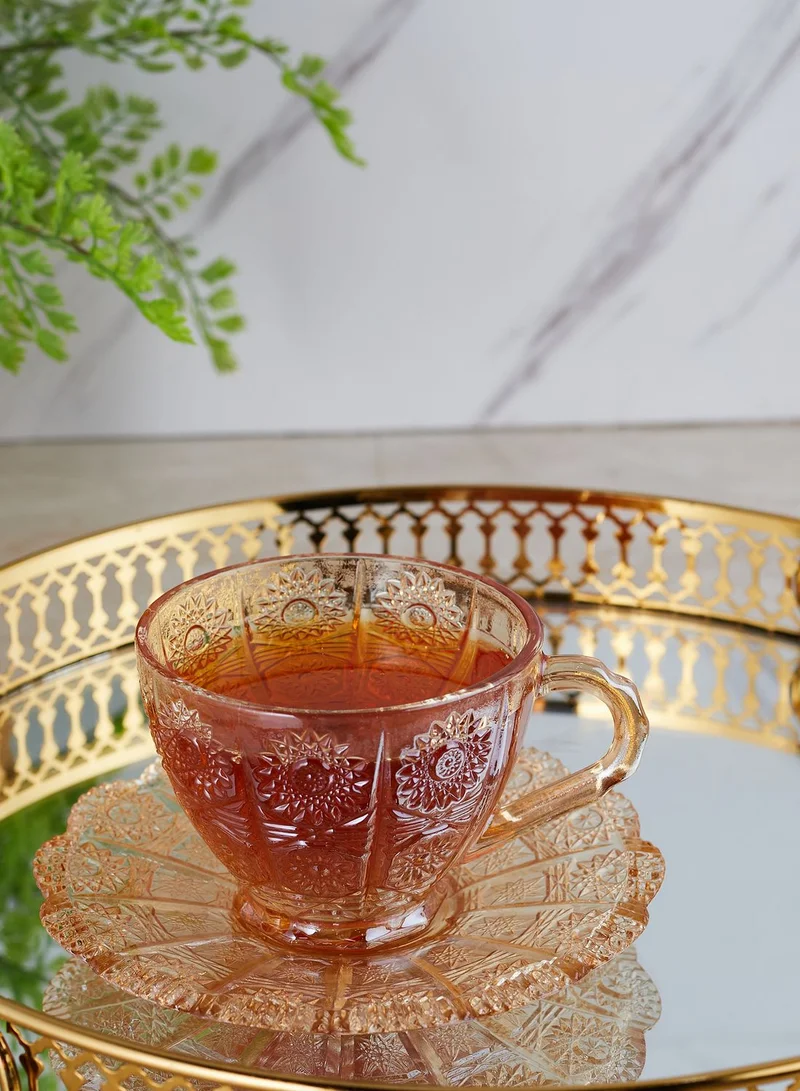 AURORA Glass Tea Cup & Saucer