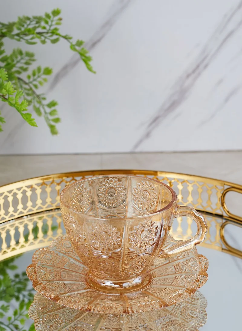 AURORA Glass Tea Cup & Saucer