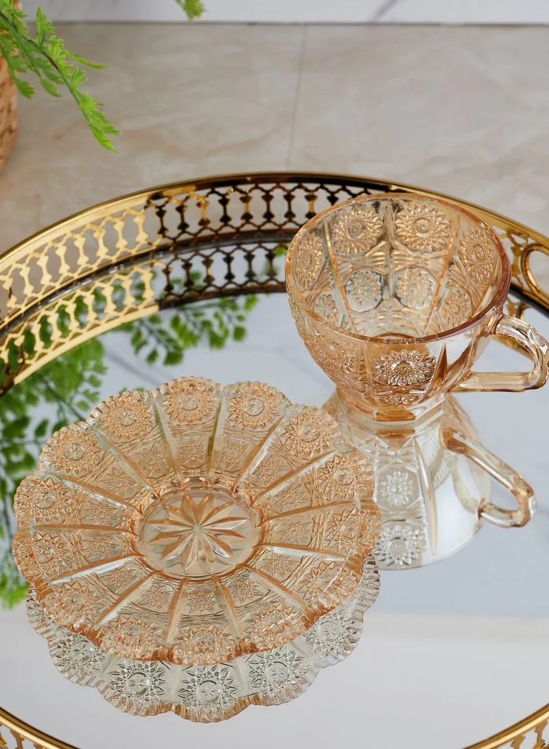 AURORA Glass Tea Cup & Saucer