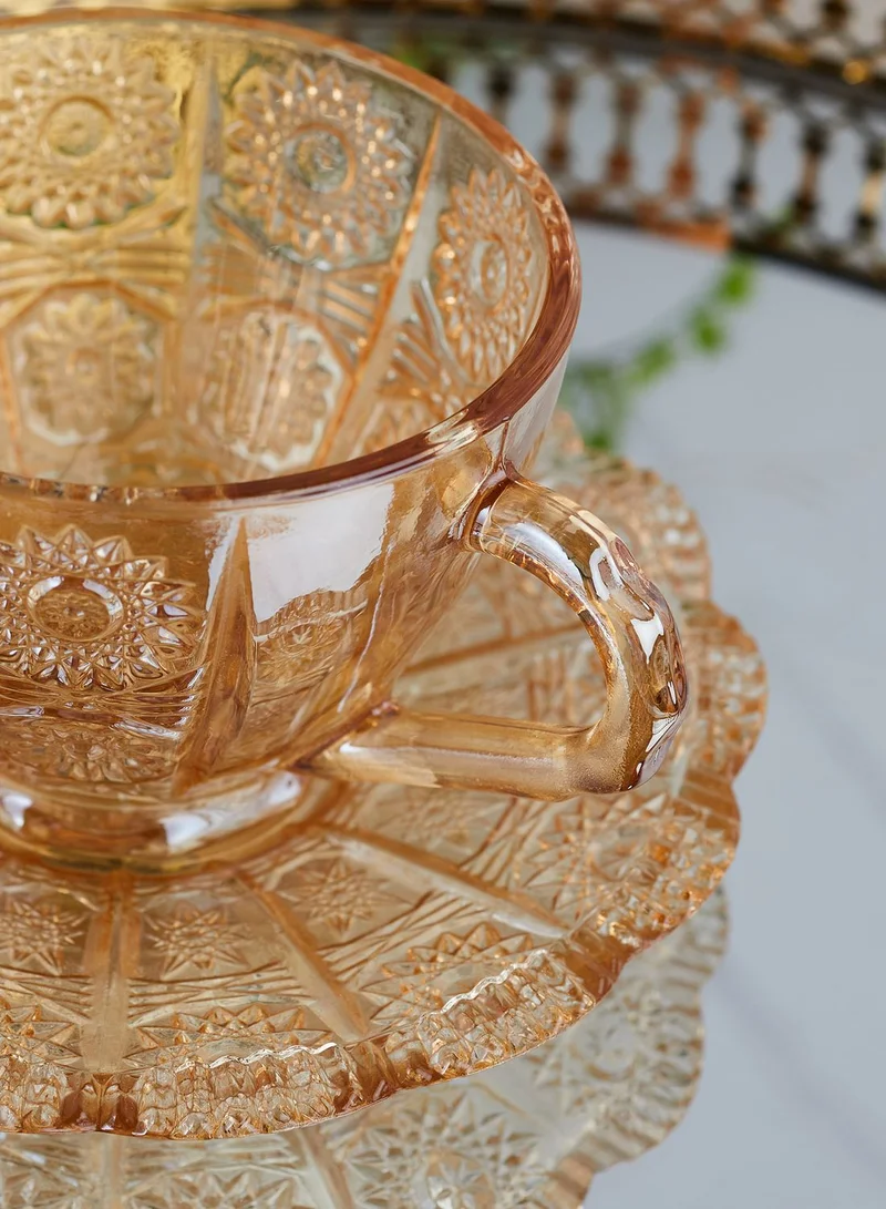 AURORA Glass Tea Cup & Saucer