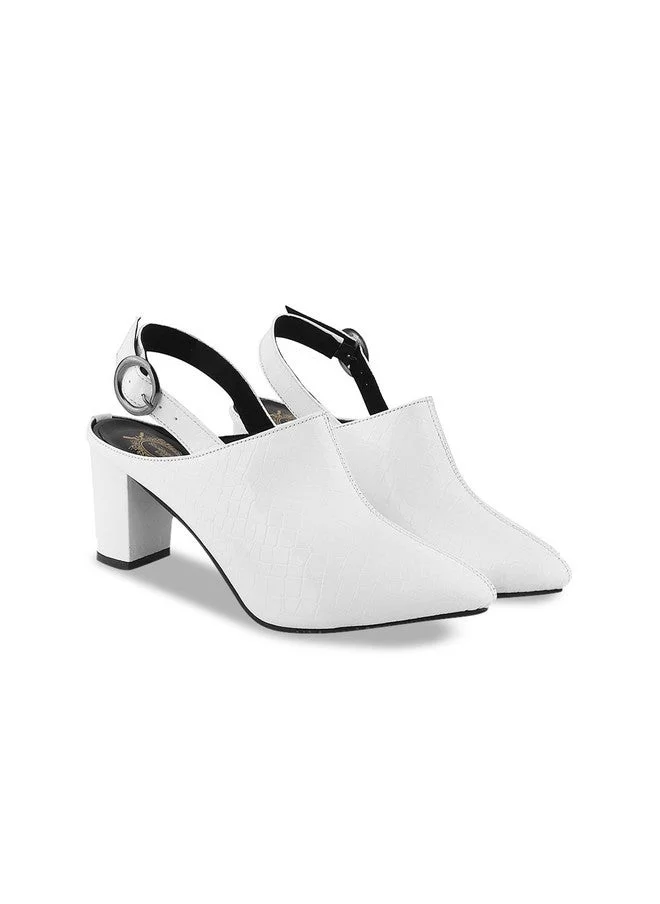 شوتوبيا Shoetopia Croco Print Stylish Pointed Toe Pumps for Women & Girls