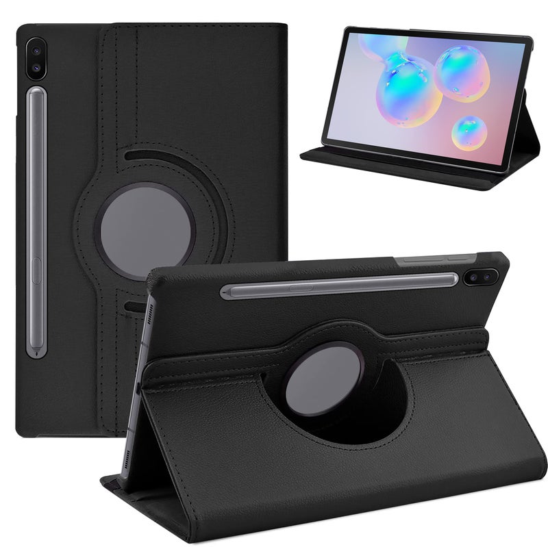 TGK Rotating Cover for Samsung Galaxy Tab S6 10.5 inch 2019 (Model SM-T860/T865/T867) (Black) 360 Degree Leather Smart Rotary Swivel Stand Flip Case - Image 1