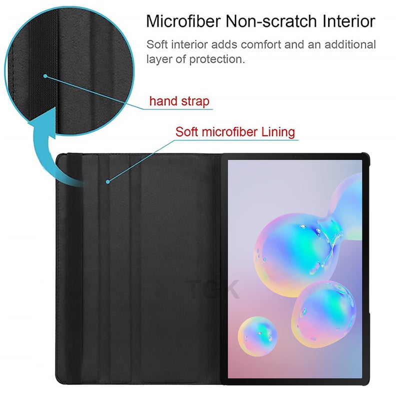 TGK Rotating Cover for Samsung Galaxy Tab S6 10.5 inch 2019 (Model SM-T860/T865/T867) (Black) 360 Degree Leather Smart Rotary Swivel Stand Flip Case - Image 5