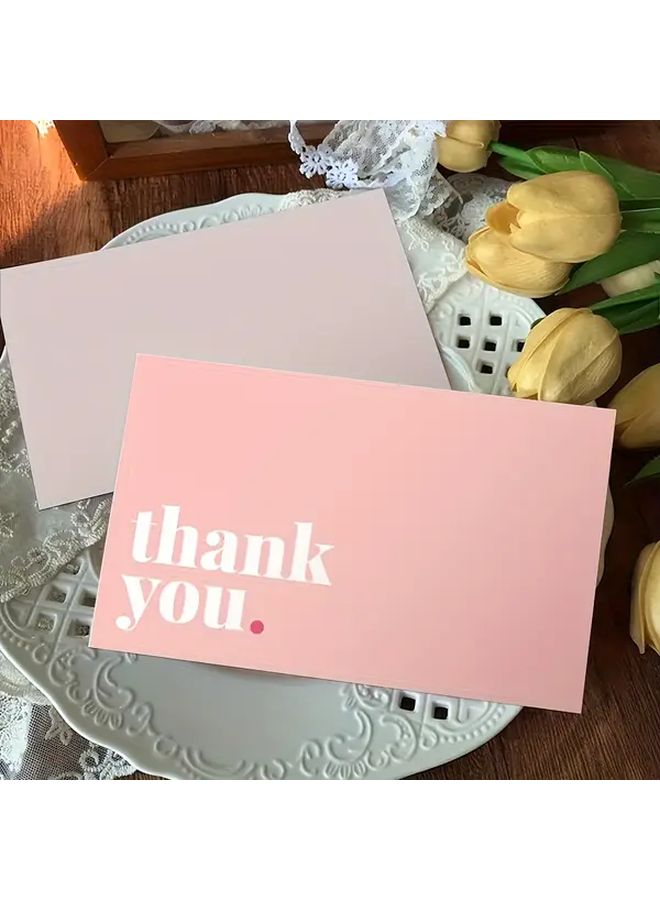 50 قطعة بطاقات شكر أنيقة باللون الوردي نهائية غير لامعة لديكور حفلات عيد الشكر والزفاف الموديل K 123 - Image 2