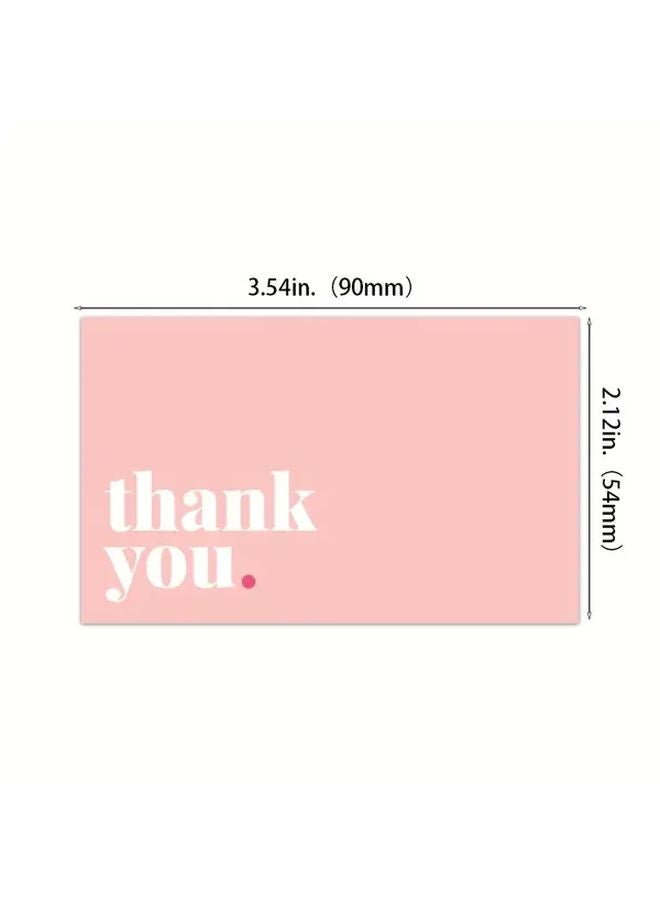 50 قطعة بطاقات شكر أنيقة باللون الوردي نهائية غير لامعة لديكور حفلات عيد الشكر والزفاف الموديل K 123 - Image 3