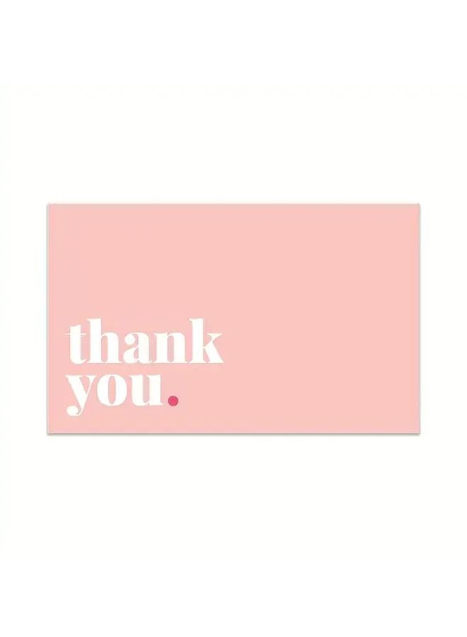 50 قطعة بطاقات شكر أنيقة باللون الوردي نهائية غير لامعة لديكور حفلات عيد الشكر والزفاف الموديل K 123 - Image 1