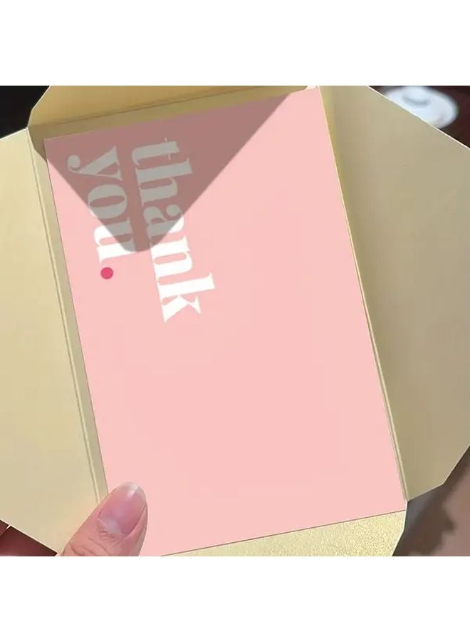 50 قطعة بطاقات شكر أنيقة باللون الوردي نهائية غير لامعة لديكور حفلات عيد الشكر والزفاف الموديل K 123 - Image 5