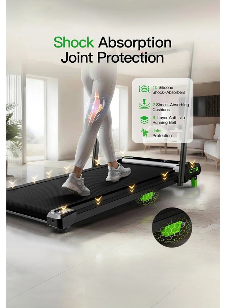 DMG TECH 3in1 Foldable Treadmill,2.5HP Walking Pad Under Desk Treadmill,With Remote Control and LED Display,Portable Jogging Treadmills for Home and Office with Cushioning Pad Adjustable Slope,330 lb Capacity - Image 2