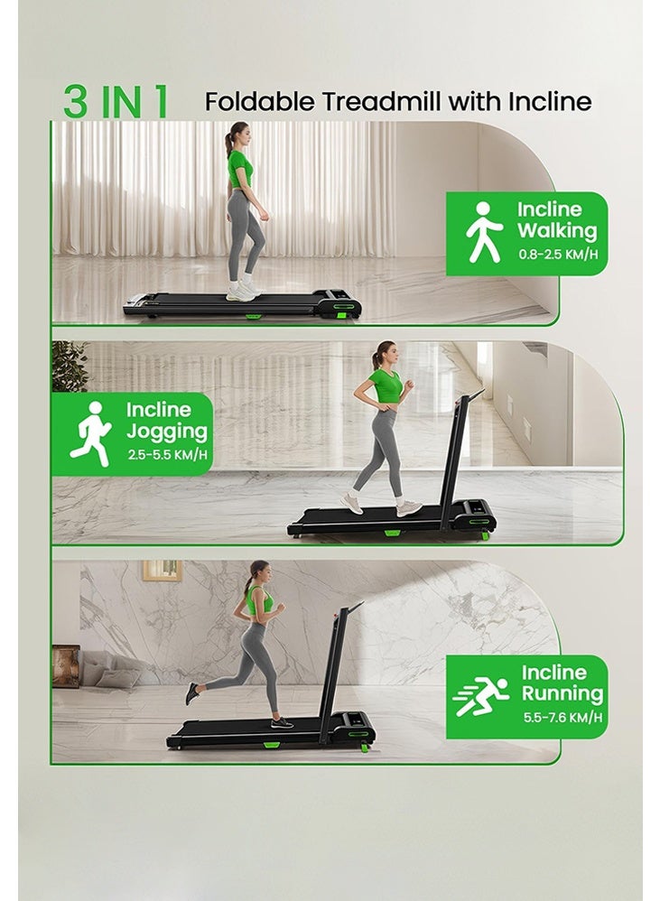 DMG TECH 3in1 Foldable Treadmill,2.5HP Walking Pad Under Desk Treadmill,With Remote Control and LED Display,Portable Jogging Treadmills for Home and Office with Cushioning Pad Adjustable Slope,330 lb Capacity - Image 4